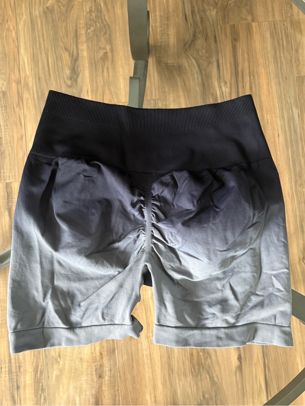 High-Rise Ombre Navy Workout Shorts